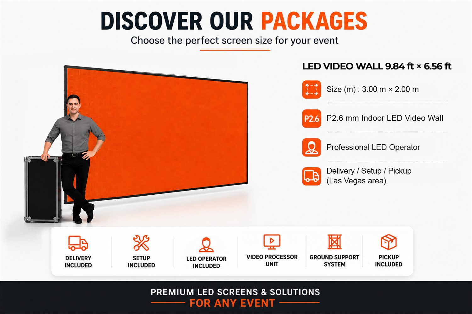 LED Video Wall — 3.00 × 2.00 m